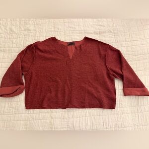 Urban Outfitters V-Neck Sweater in Deep Red